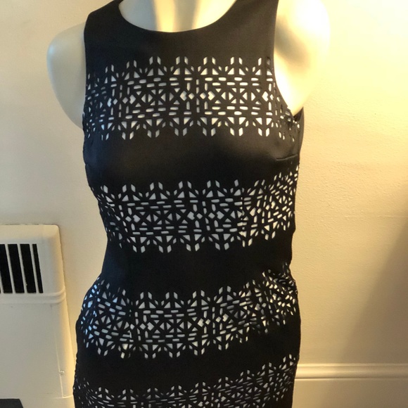 TEXTURED CUTOUT SHEATH DRESS by WHBM - Picture 4 of 6